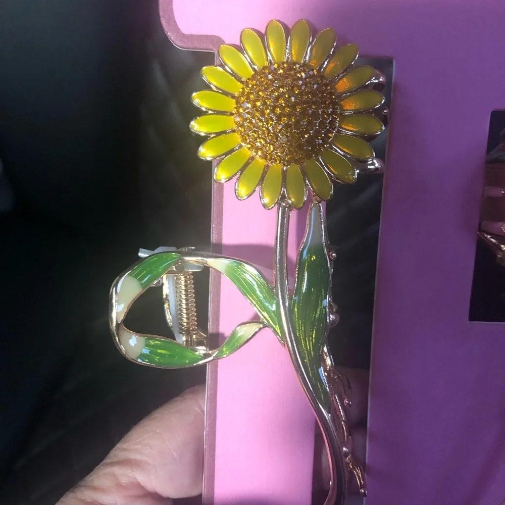 Sunday State (Brand New) Floral Hair Clip Set -Yellow Sunflower &Pink Calla Lily